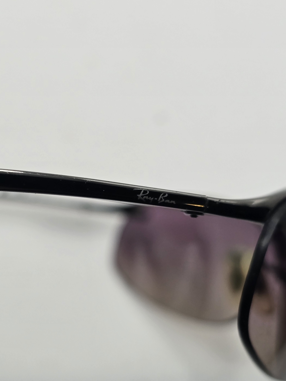 Ray Ban Gradient Purple Rimless Sunglasses - Picture 4 of 8